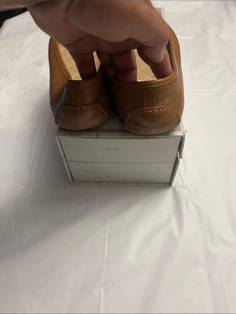 MICHAEL Michael Kors Cognac Leather MK Logo Ballet Flats size 8 - Picture 5 of 9